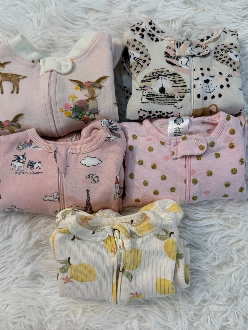 Baby Girl Zip Sleeper Bundle 0–3M Rabbit + Bear Burt’s Bees